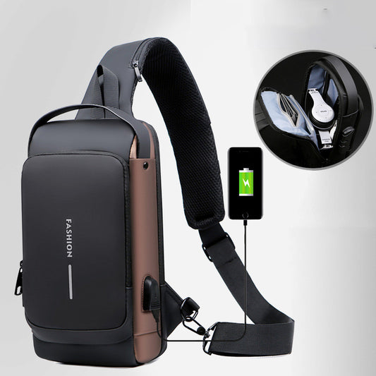 Crossbody Sling Bag With USB Charging Port (Unisex)