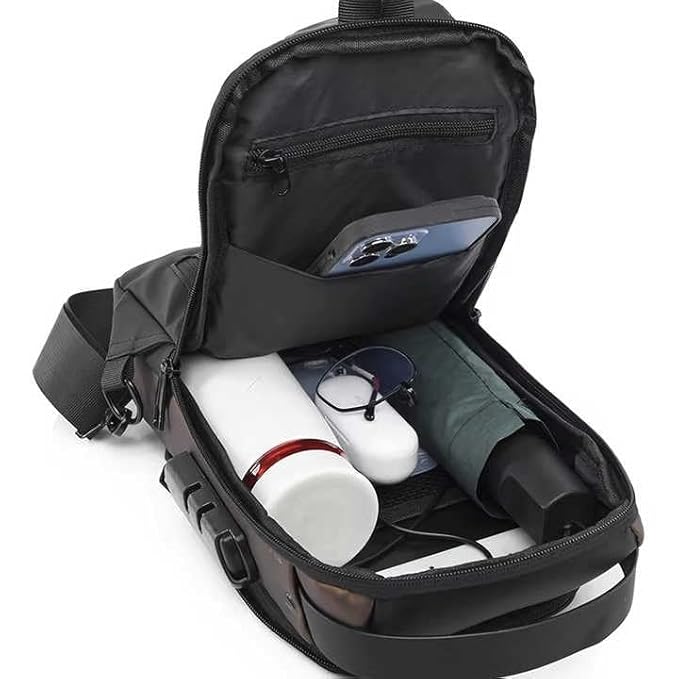 Crossbody Sling Bag With USB Charging Port (Unisex)