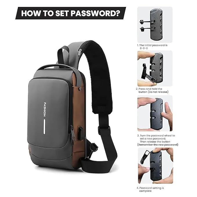 Crossbody Sling Bag With USB Charging Port (Unisex)