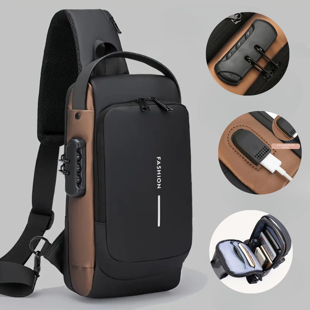 Crossbody Sling Bag With USB Charging Port (Unisex)