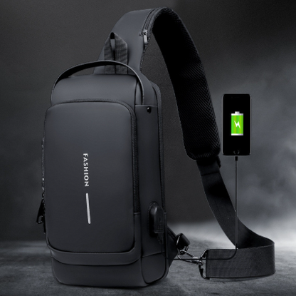 Crossbody Sling Bag With USB Charging Port (Unisex)