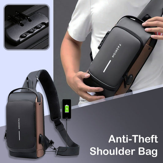 Crossbody Sling Bag With USB Charging Port (Unisex)